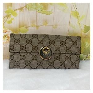 Authentic Gucci GG Monogram Long Wallet